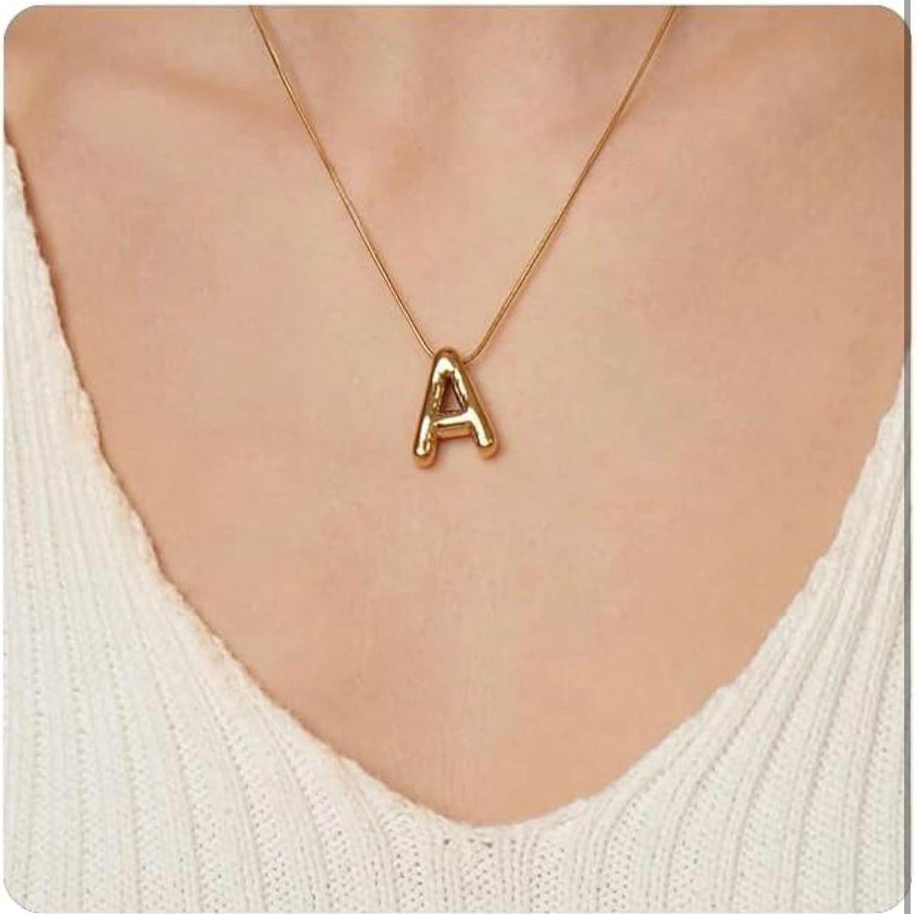 Anti tarnish letter nacklace